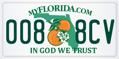 FL license plate 0088CV