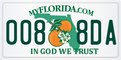 FL license plate 0088DA