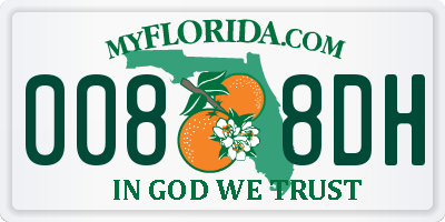 FL license plate 0088DH