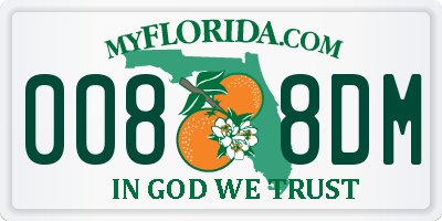 FL license plate 0088DM