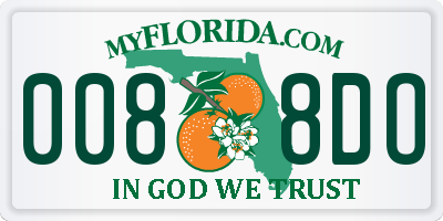 FL license plate 0088DO
