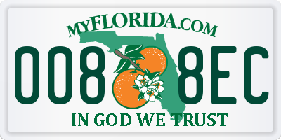 FL license plate 0088EC