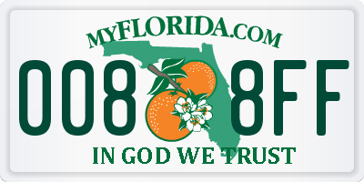 FL license plate 0088FF