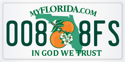 FL license plate 0088FS
