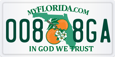 FL license plate 0088GA