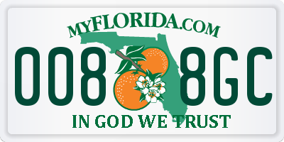 FL license plate 0088GC