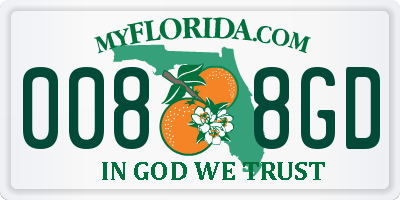 FL license plate 0088GD