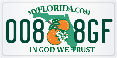 FL license plate 0088GF