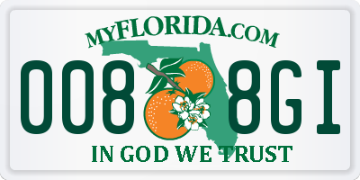 FL license plate 0088GI