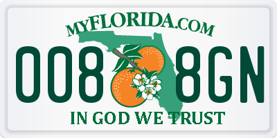 FL license plate 0088GN