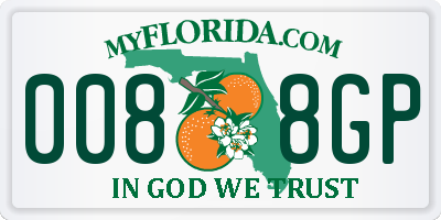 FL license plate 0088GP