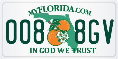 FL license plate 0088GV