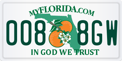 FL license plate 0088GW