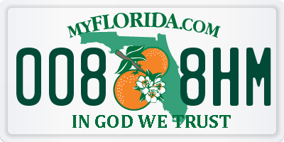 FL license plate 0088HM