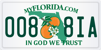 FL license plate 0088IA