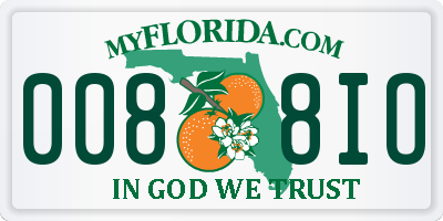 FL license plate 0088IO