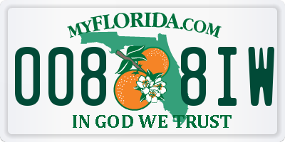 FL license plate 0088IW