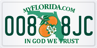 FL license plate 0088JC
