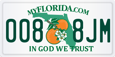 FL license plate 0088JM