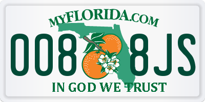 FL license plate 0088JS