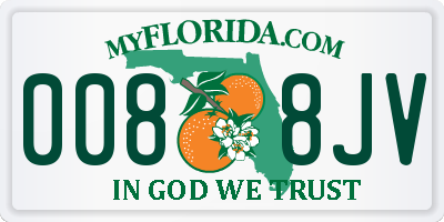 FL license plate 0088JV