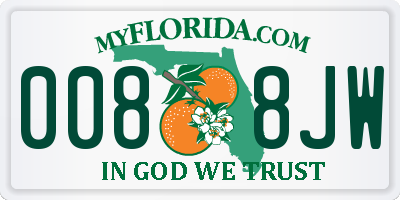 FL license plate 0088JW