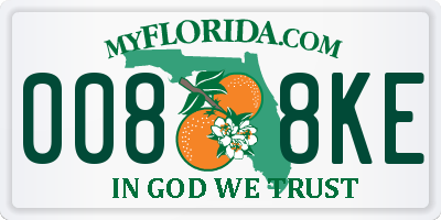 FL license plate 0088KE