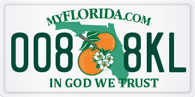 FL license plate 0088KL