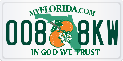 FL license plate 0088KW
