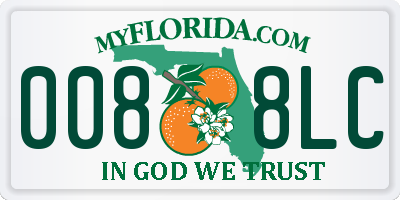 FL license plate 0088LC