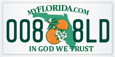 FL license plate 0088LD