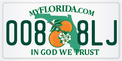 FL license plate 0088LJ
