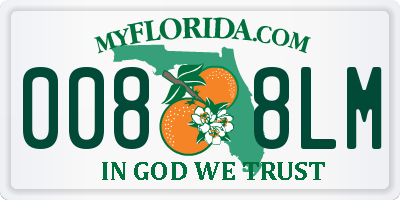 FL license plate 0088LM