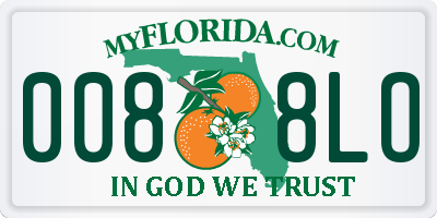 FL license plate 0088LO