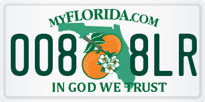 FL license plate 0088LR