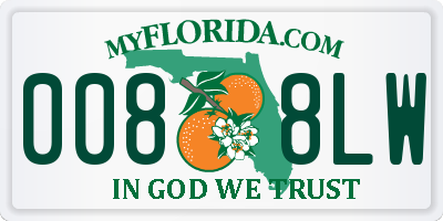 FL license plate 0088LW