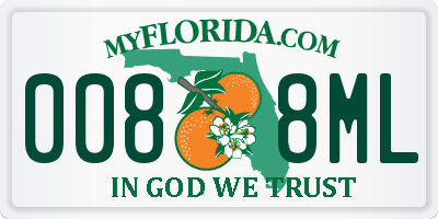FL license plate 0088ML