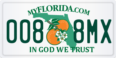 FL license plate 0088MX