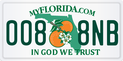 FL license plate 0088NB
