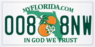 FL license plate 0088NW