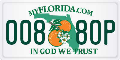 FL license plate 0088OP
