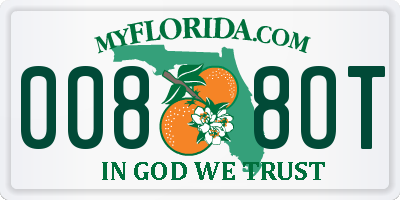 FL license plate 0088OT