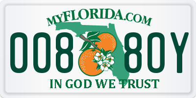 FL license plate 0088OY