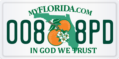 FL license plate 0088PD