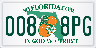 FL license plate 0088PG