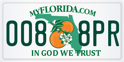 FL license plate 0088PR