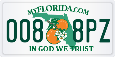 FL license plate 0088PZ