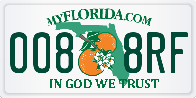 FL license plate 0088RF