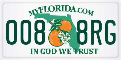 FL license plate 0088RG