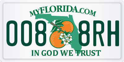 FL license plate 0088RH